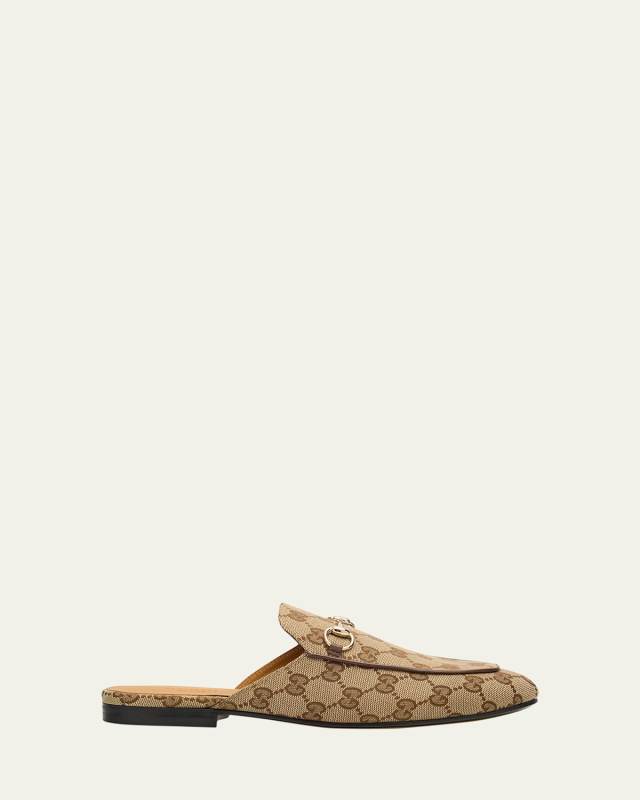 Princetown GG Canvas Bit Loafer Mules